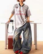 V領拼接運動短袖