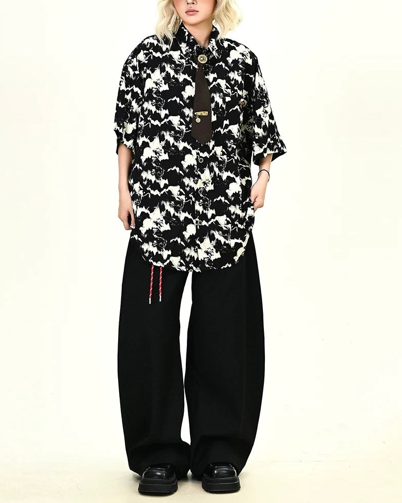 Retro casual short sleeve shirt