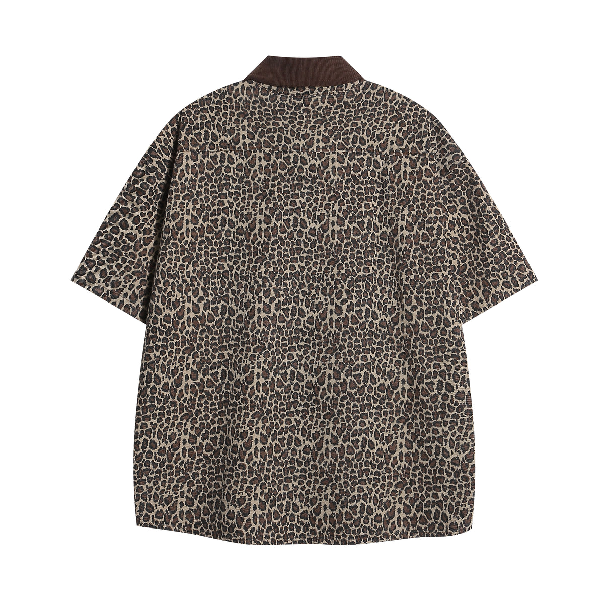 American retro leopard print short-sleeved shirt