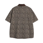 American retro leopard print short-sleeved shirt