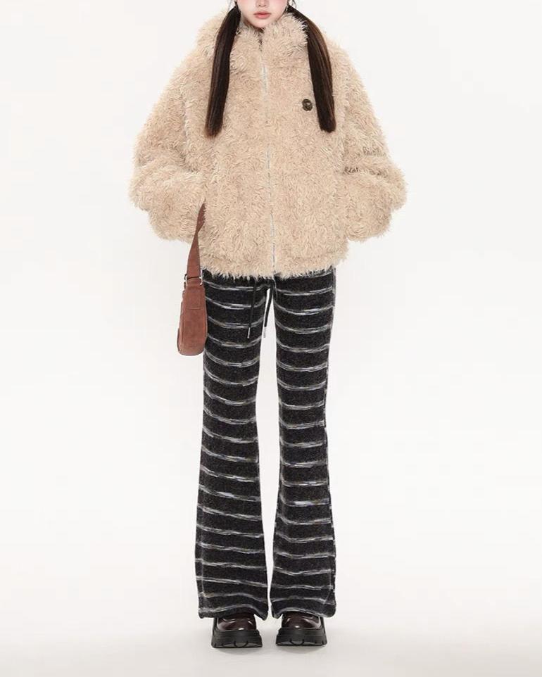 Retro lamb wool cotton jacket