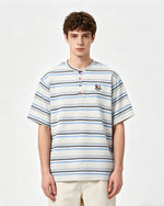 Retro striped short-sleeved shirt