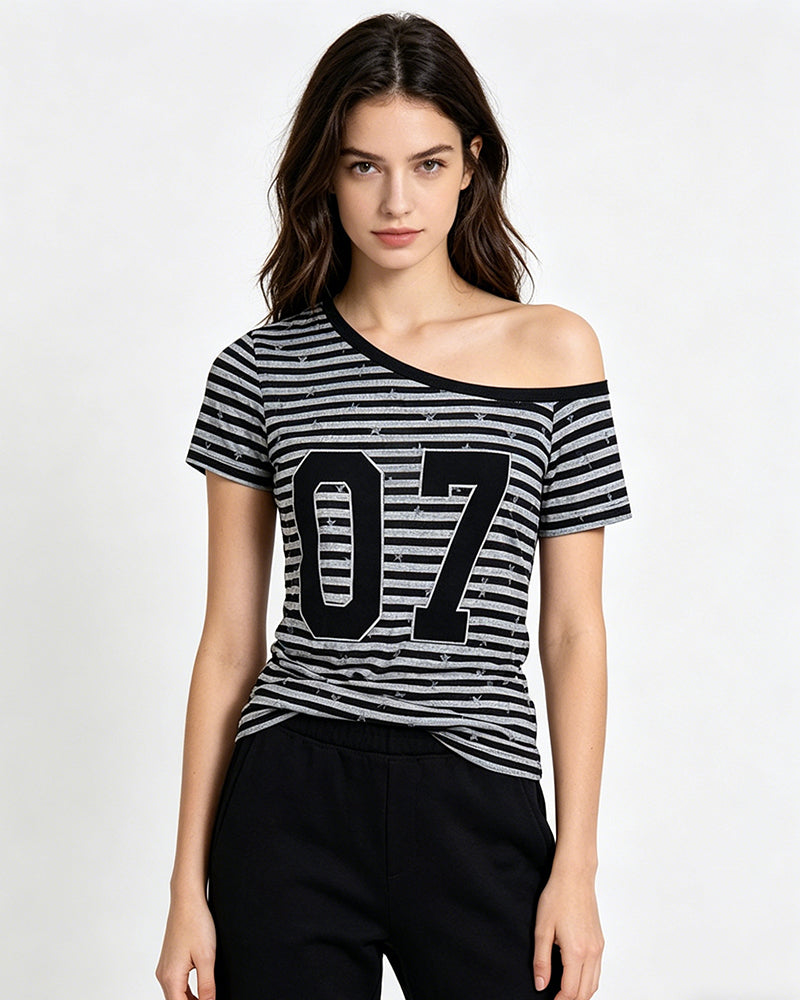 레트로 스트라이프 반팔