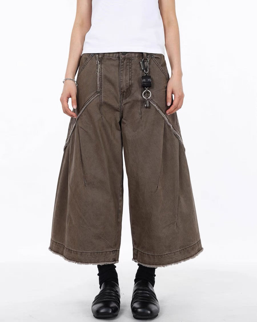 Panelled cargo cropped trousers