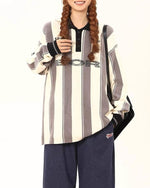 復古撞色條紋毛衣