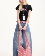 Spliced design short sleeves (women's)