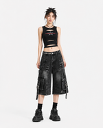 Distressed ripped shorts