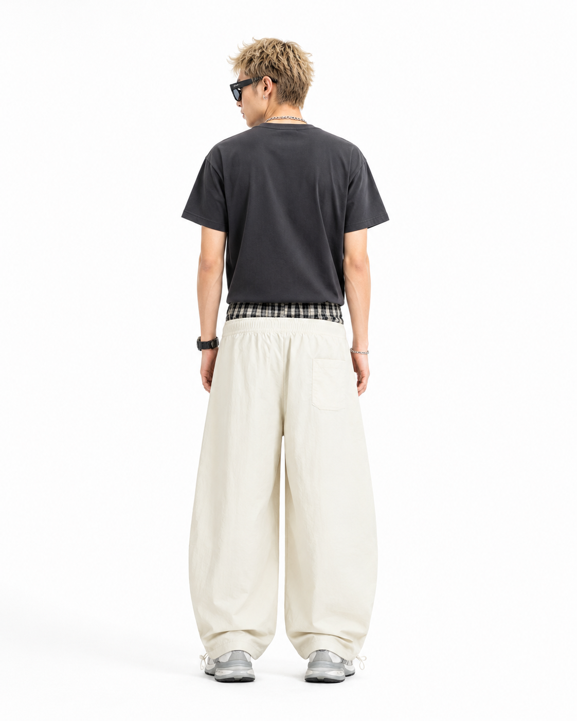plaid loose casual pants