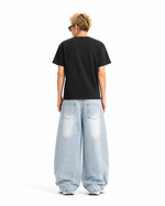 Ripped and frayed jeans