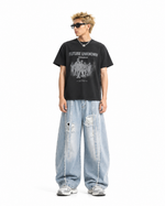 Ripped and frayed jeans