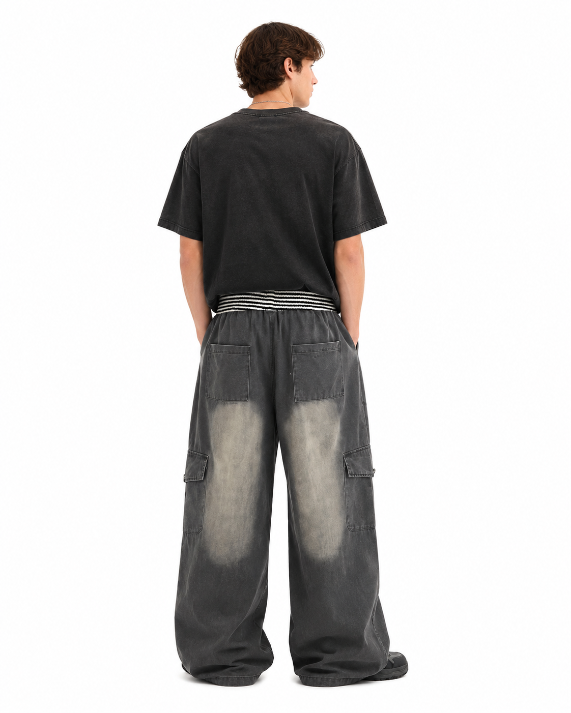 Retro distressed casual pants