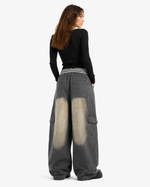 Retro distressed casual pants