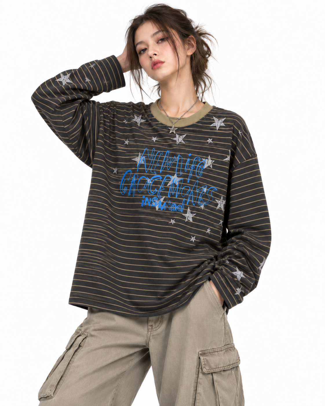 Retro striped long sleeve