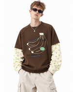 Hand-painted banana casual long-sleeved shirt