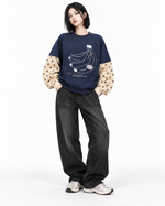 Hand-painted banana casual long-sleeved shirt