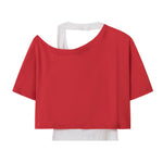 Retro off-shoulder short sleeves