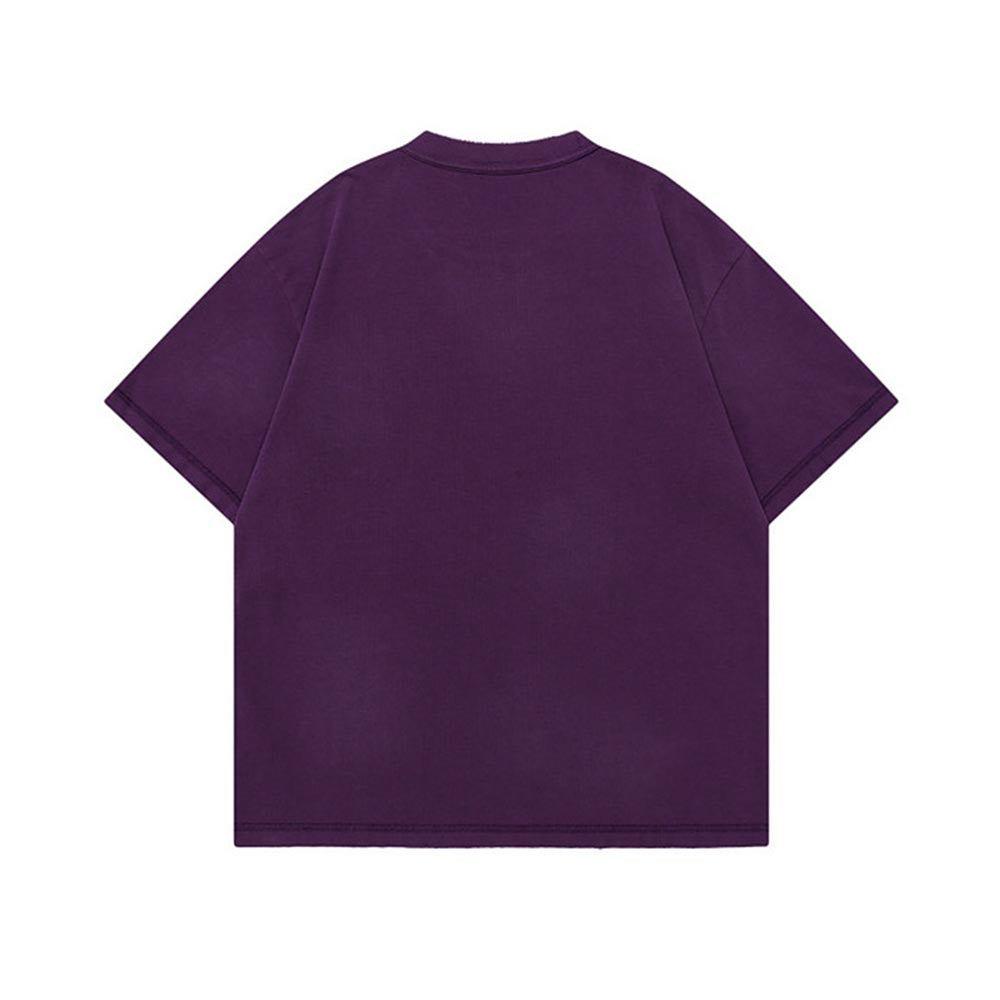 레트로 콘트라스트 프린트 반소매