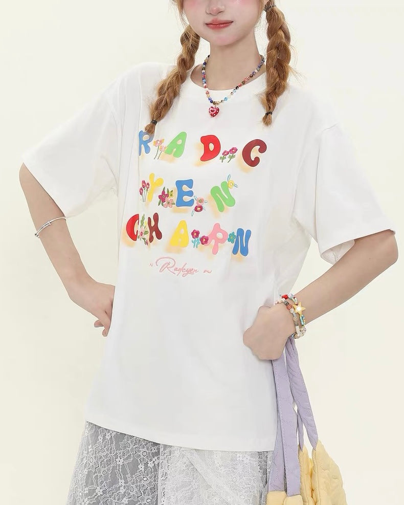 헐렁한 개인화된 반팔