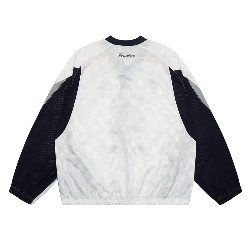 復古拼接寬鬆長袖