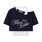 Retro off-shoulder short sleeves