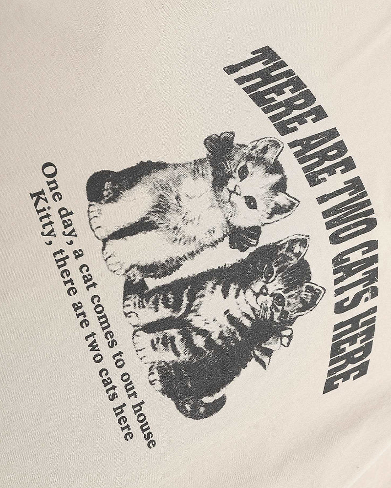 美式卡通小貓咪短袖