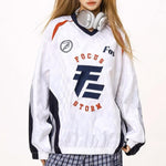 復古拼接寬鬆長袖