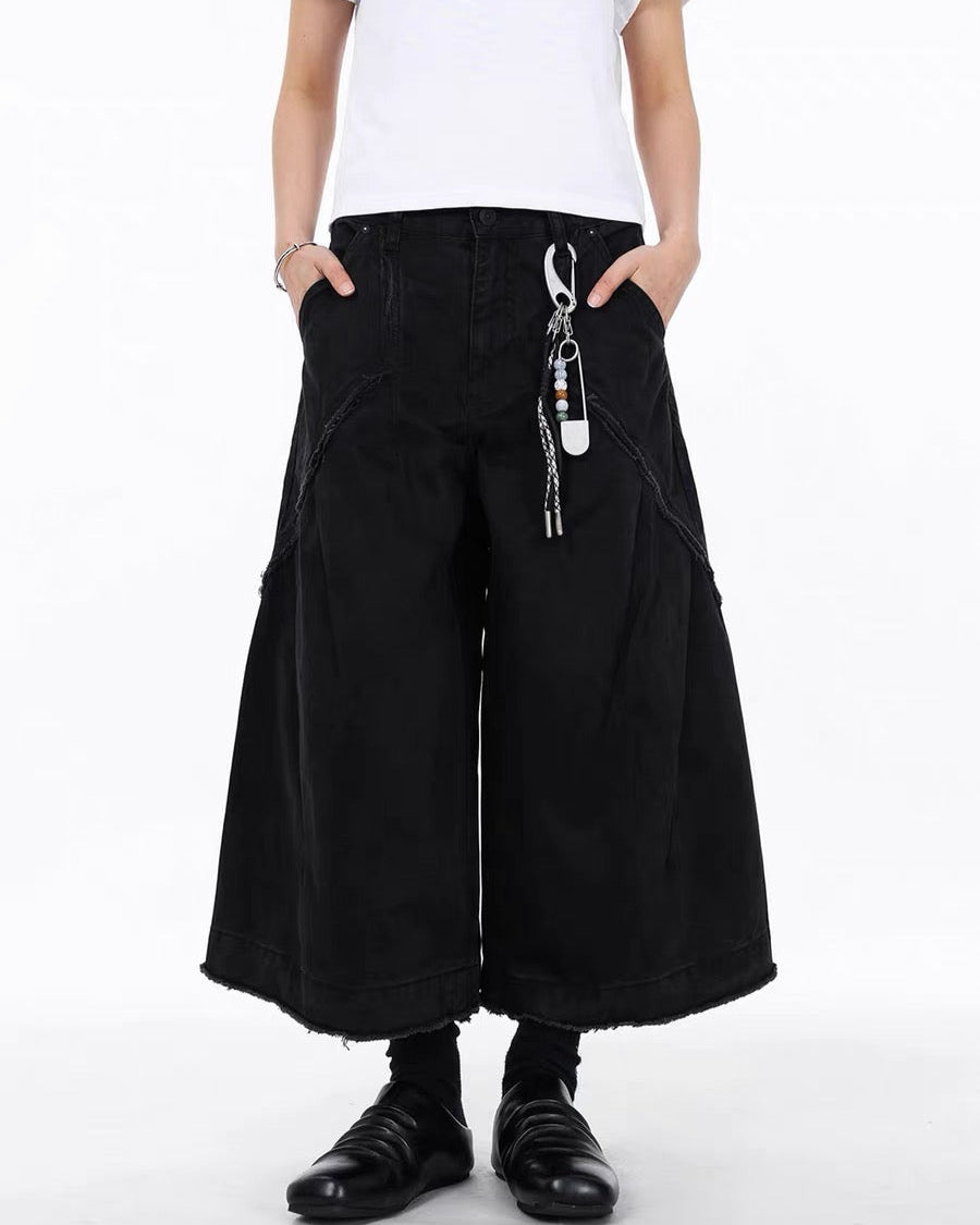 Panelled cargo cropped trousers