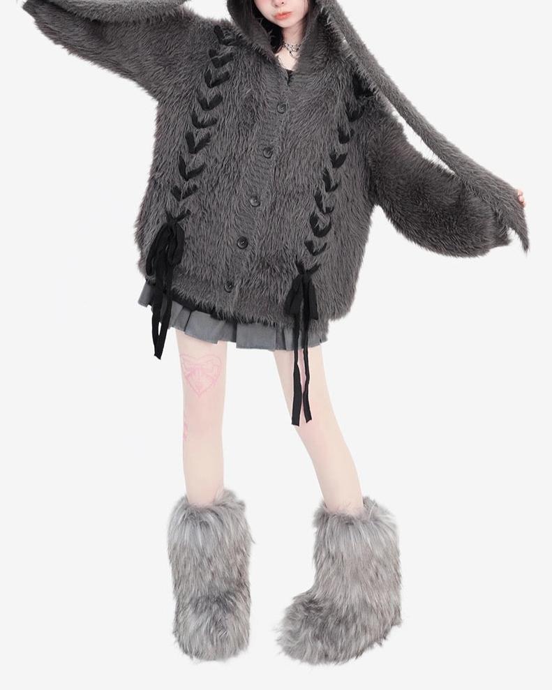 Cute lazy ear sweater cardigan (women)