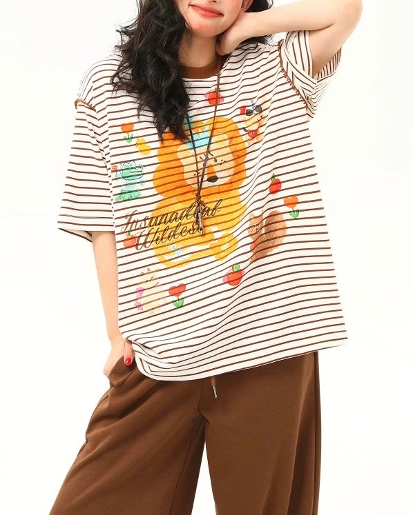 그래피티 스트라이프 반팔