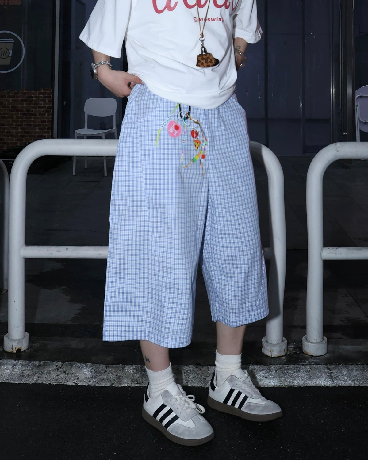 Simple plaid casual shorts