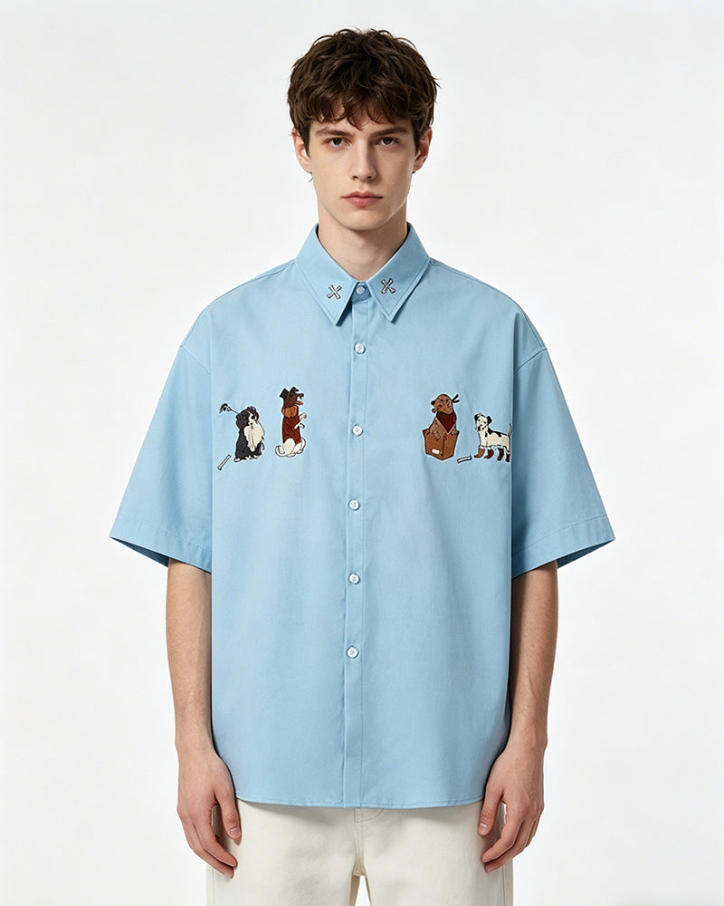 Cute Puppy Short Sleeve Shirt
