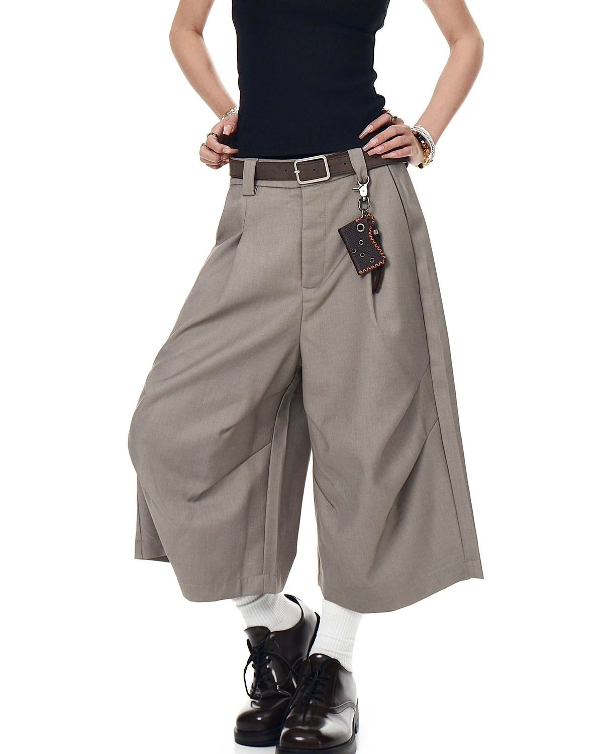 休閑直筒七分褲