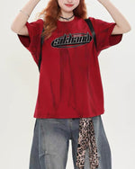 Tie-dye embroidered short sleeves