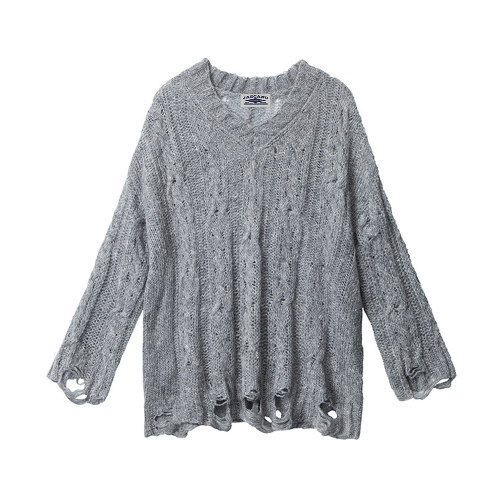 Lazy hollow knitted sweater (women's style)