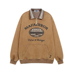 레트로 디스트레스드 폴로 스웨트셔츠