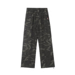 Retro versatile straight-leg camouflage overalls