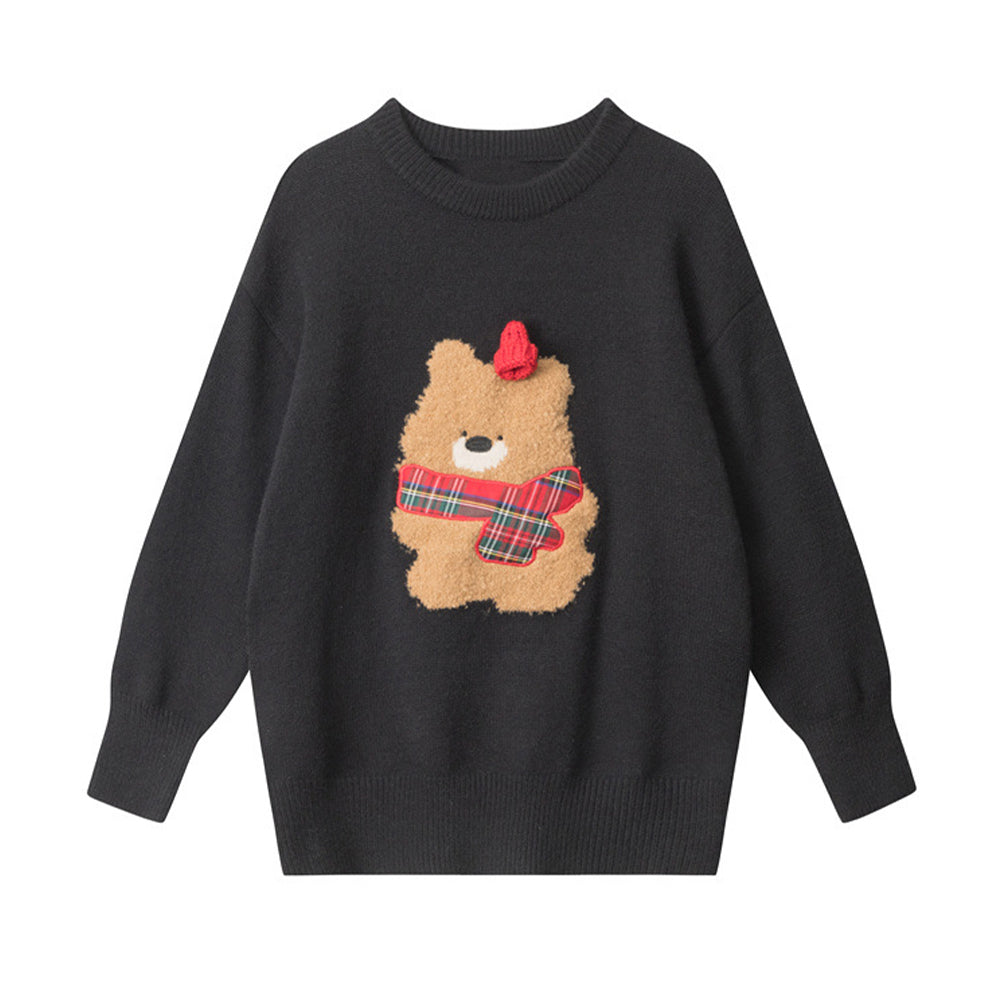 復古卡通小熊毛衣