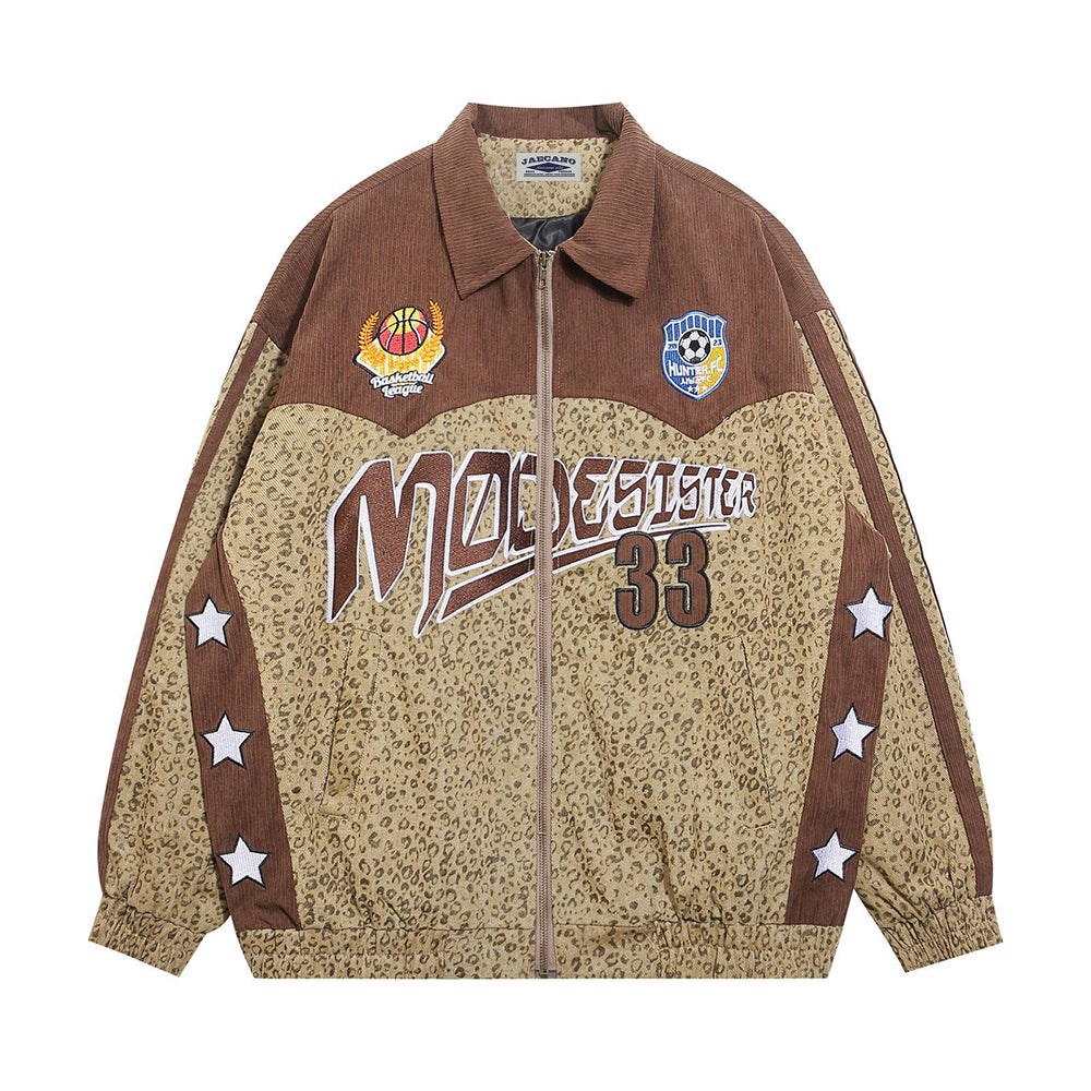 Retro contrast patchwork jacket