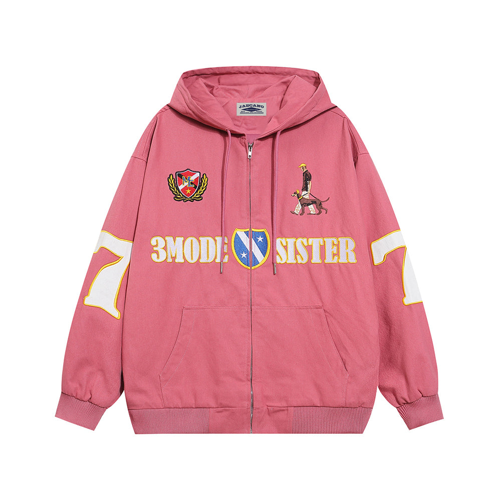 retro design hooded jacket