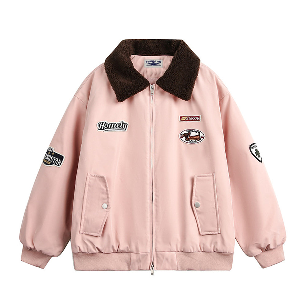 레트로 패치워크 라펠 재킷