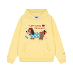 復古臘腸狗刺綉連帽衛衣