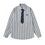 復古條紋長袖襯衫