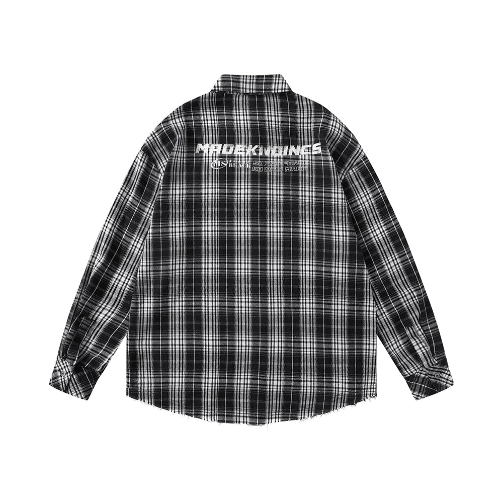 Plaid casual long-sleeved shirt