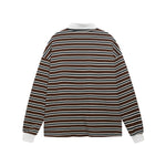 Embroidered contrast striped long sleeves