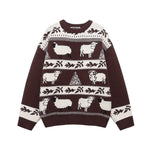 趣味動物條紋毛衣