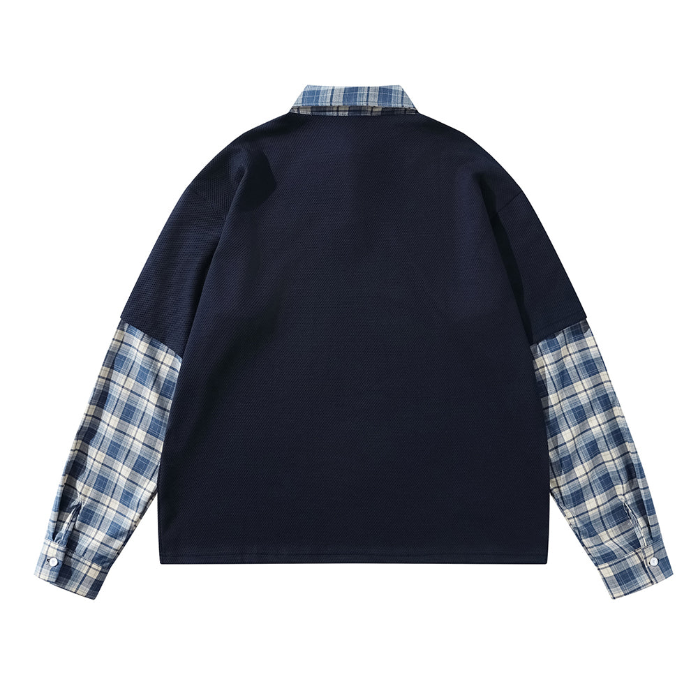 Long-sleeved polo shirt with detachable tie