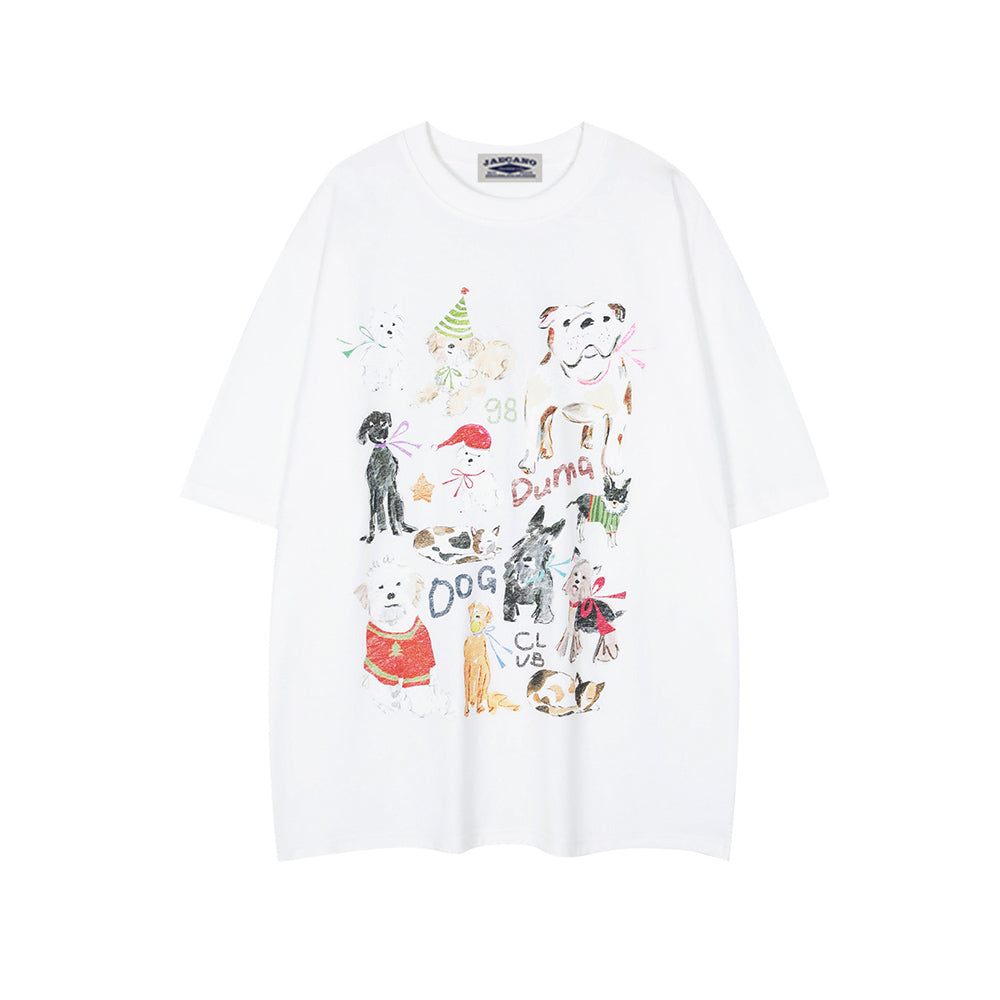 귀여운 프린트의 반소매