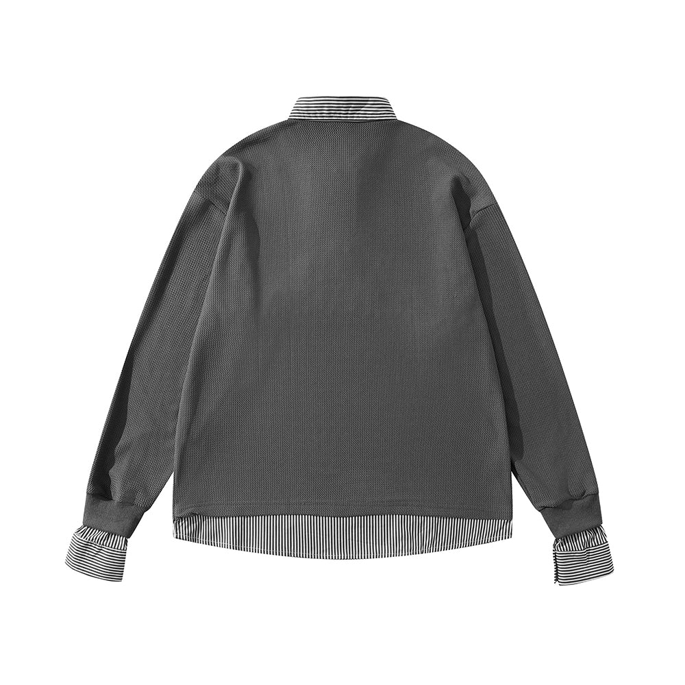 Beaded fake two-piece casual long sleeves