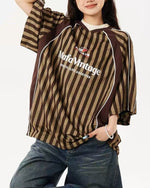 Striped casual short sleeves