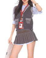 retro simple cardigan vest